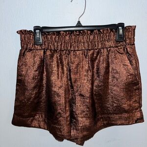 A New Day High Waist Brown Shorts with Metallic Sheen